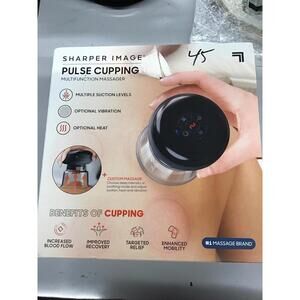 Sharper image pulse cupping multifunction massager w heat and vibration new